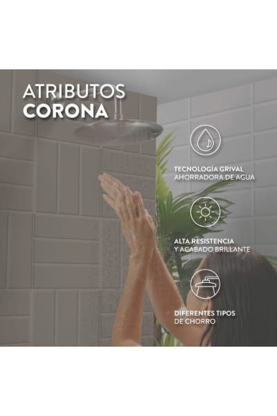 MEZCLADOR DUCHA CORONA ALUVIA PALANCA