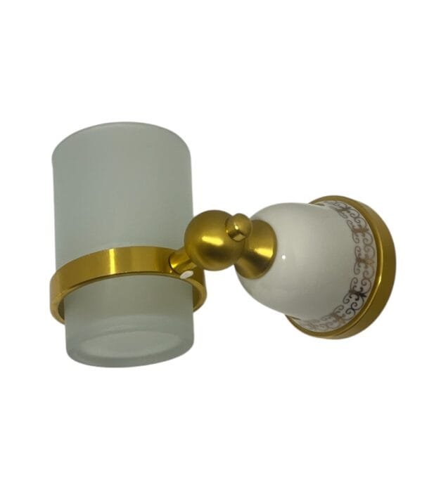 ACCESORIOS BAÑO DORADO PORCELANA