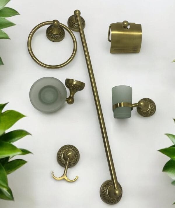 ACCESORIOS BAÑO ENVEJECIDO TALLADO
