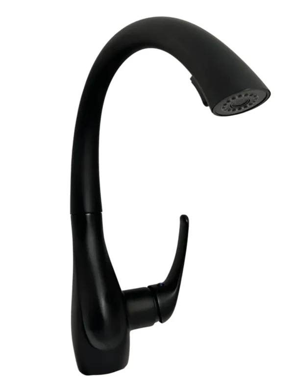 Llave Monocontrol para Lavaplatos Negro Tipo pingüino Extraíble