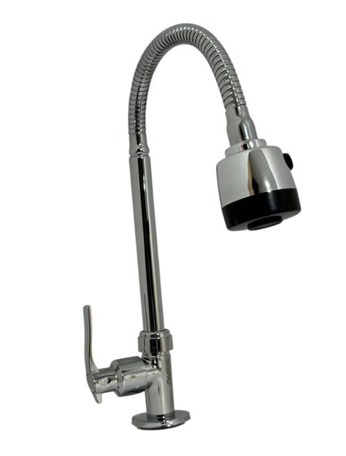 Llave para lavaplatos flexible cromada