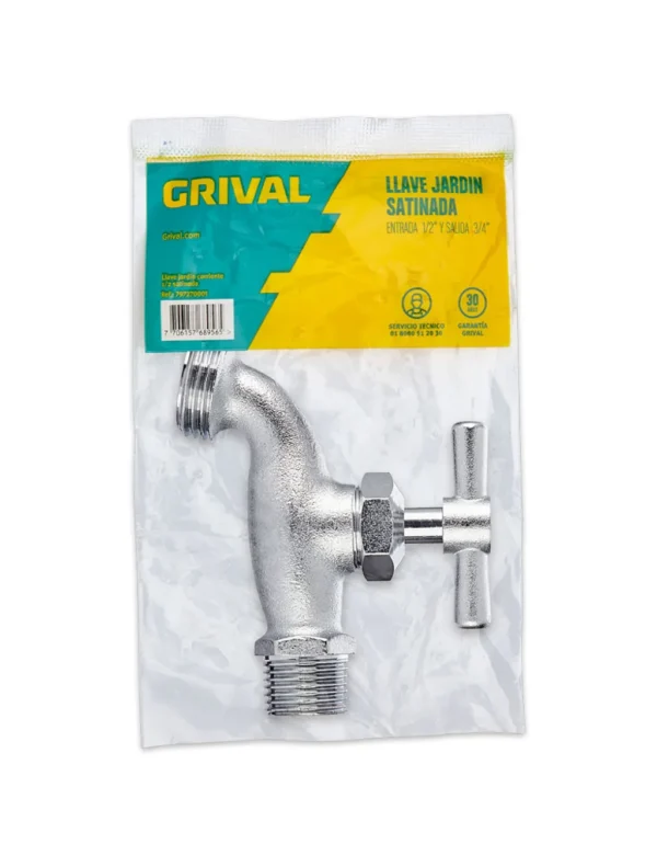LLAVE JARDÍN CORRIENTE SATÍNADA GRIVAL