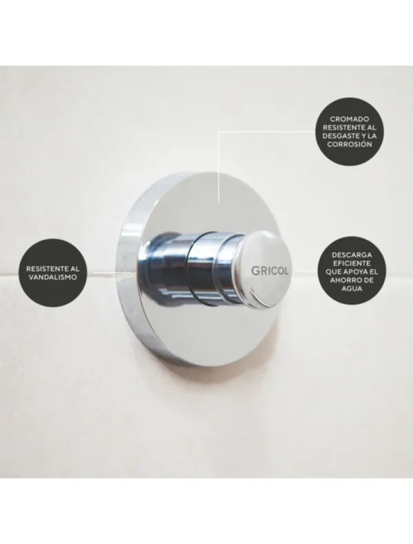 VÁLVULA ANTIVANDÁLICA SANITARIO PUSH GRICOL